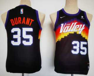 Youth Phoenix Suns #35 Kevin Durant Balck 2022 City Edition Stitched Basketball Jersey->arizona cardinals->NFL Jersey